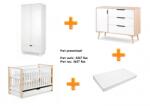 Klups Set mobilier camera bebe Klups IWO alb natur cu patut, dulap si saltea (00089260) Saltea bebelusi