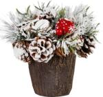 MagicHome Aranjament de Craciun MagicHome cu brad artificial nins, suport tip lemn, 18 cm (8091703)