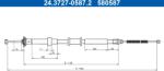 ATE Cablu, Frana De Parcare 24.3727-0587.2 Fiat 500/500 C (24.3727-0587.2)