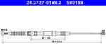 ATE Cablu, Frana De Parcare 24.3727-0188.2 Vw Caddy/Caddy Iii