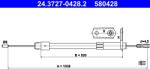 ATE Cablu, Frana De Parcare 24.3727-0428.2 Mercedes-Benz A-Class/Vaneo