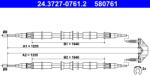 ATE Cablu, Frana De Parcare 24.3727-0761.2 Opel Combo Vauxhall Combo Tour Mk Ii
