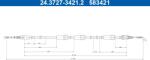 ATE Cablu, Frana De Parcare 24.3727-3421.2 Vw California T6/Multivan T6 (24.3727-3421.2)