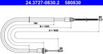ATE Cablu, Frana De Parcare 24.3727-0830.2 Peugeot 206/206+/207