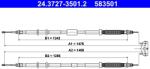 ATE Cablu, Frana De Parcare 24.3727-3501.2 Opel Corsa E Vauxhall Corsa Mk Iv (24.3727-3501.2)