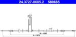 ATE Cablu, Frana De Parcare 24.3727-0685.2 Ford Transit V363 (24.3727-0685.2)