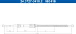 ATE Cablu, Frana De Parcare 24.3727-3418.2 Audi A1/A1 Allstreet/A1 City Carver