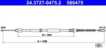ATE Cablu, Frana De Parcare 24.3727-0475.2 Mercedes-Benz Sprinter 4, 6-T/Sprinter 5-T