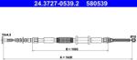 ATE Cablu, frana de parcare ATE 24.3727-0539.2 (24.3727-0539.2)