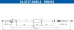ATE Cablu, frana de parcare ATE 24.3727-0365.2 (24.3727-0365.2)