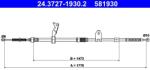 ATE Cablu, frana de parcare ATE 24.3727-1930.2 (24.3727-1930.2) - automobilus