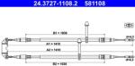 ATE Cablu, frana de parcare ATE 24.3727-1108.2 (24.3727-1108.2)