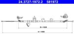 ATE Cablu, frana de parcare ATE 24.3727-1972.2 (24.3727-1972.2)
