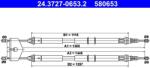 ATE Cablu, frana de parcare ATE 24.3727-0653.2 (24.3727-0653.2) - automobilus