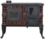 eSemineu Premium Terracotta cooking stove 90 cm Brown with hob and oven 7 kW left