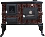 eSemineu Brown terracotta cooking stove 10kW with hob and oven 10 kW right