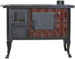 eSemineu Premium Terracotta Norbo Brown glass door in brown frame legs and door matte black 10kW right
