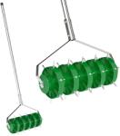 Outsunny Role aérateur de gazon cu poignée amovible en 3 piese, aerator de gazon manual, 45 x 21 x 140 cm verde închis | Aosom Romania (84H-365V00DG) Grebla