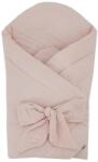 Eko Muszlin pólya kókusz kivehető betéttel és masnival Powder pink 75x75 cm - pepita