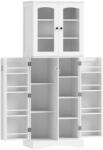 HOMCOM Dulap Bucătărie 162 cm, Credenza, Uși Acrilice Soft-Close, Rafturi, Alb. | Aosom Romania (83A-497V00WT)