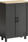 HOMCOM Bufet de Living Îngust cu 2 Uși Dulap de Bucătărie cu Poliță Reglabilă pentru Hol 60x30x90 cm Negru | Aosom Romania (838-338V80BK) Bufet