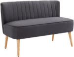 HOMCOM Canapea 2 Locuri din Material Textil fără Brațe cu Cusături, Canapea Compactă Modernă cu Picioare din Lemn de Cauciuc pentru Living, 117x56.5x77 cm, Gri Închis | Aosom Romania (833-524V07CG) Canapea