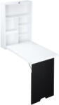 HomCom Masa pliabila cu dulap de perete si spatiu de depozitare, alb si negru 60x88.5x146.5cm HOMCOM | Aosom Romania (836-139)