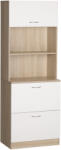 HOMCOM Bufet de bucătărie dulap de bucătărie cu multi-stocare 2 sertare 1 dulap + blat mare 60 x 38 x 168 cm MDF alb | Aosom Romania (835-619WT)
