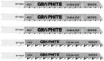 GRAPHITE Dekopírfűrészlap, U-befogó, HCS, 6TPI, 74/100mm, fa-rétegelt lemez, 5db (57T529) (57T529)