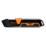 NEO TOOLS Trapézpengés kés, biztonsági, rugós pengevisszahúzóval, alu házas (63-704) (63-704)