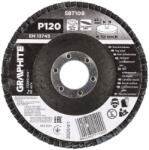GRAPHITE Csiszolókorong lamellás 115x22, 2mm, P120 inox, fém, fa (58T109) (58T109)