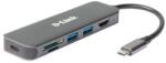 D-Link USB-C HUB dokkoló - 2xUSB + 1xUSB-C +1xHDMI + 1xSD + 1xMicroSD (DUB-2327)