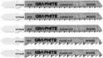 ! Html Kod> GRAPHITE Dekopírfűrészlap készlet, T-befogó, HCS, 6TPI/10TPI, 74/100mm, fa-rétegelt lemez, 5db (57T551)