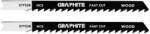  GRAPHITE Dekopírfűrészlap, U-befogó, HCS, 6TPI, 74/100mm, fa-rétegelt lemez, 2db (57T528) (57T528)