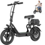  AOVOPRO ESBS XL Comfort Pro - 14" Nagyerekű Elektromos Robogó-Roller, 500W Motor, Üléssel, Csomagtartóval és Dupla Felfüggesztéssel