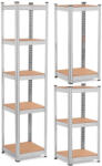Humberg Műhelypolc, Humberg 4819, ezüst, 180 x 40 x 40 cm, 5 polcos, acél, MDF polclapok, állítható polcmagasság, teherbírás: 100 kg/polc (TE4819)