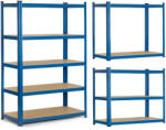 Humberg Műhelypolc, Humberg 4842, kék, 150 x 75 x 30 cm, 5 polcos, acél, MDF polclapok, állítható polcmagasság, teherbírás: 125 kg/polc (TE4842)