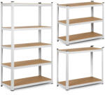 Humberg Műhelypolc, Humberg 4841, fehér, 150 x 75 x 30 cm, 5 polcos, acél, MDF polclapok, állítható polcmagasság, teherbírás: 125 kg/polc (TE4841)