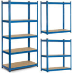 Humberg Műhelypolc, Humberg 4845, kék, 180 x 90 x 30 cm, 5 polcos, acél, MDF polclapok, állítható polcmagasság, teherbírás: 175 kg/polc (TE4845)