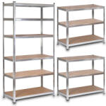 Humberg Műhelypolc, Humberg HR-815, ezüst, 222 x 110 x 50 cm, 6 polcos, acél, MDF polclapok, állítható polcmagasság, teherbírás: 150 kg/polc (TE4815)