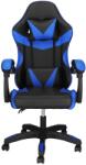 Sersimo Gamer irodai szék, ergonomikus, derék- és fejtámlával, 114-123x55x50 cm, fekete és kék (HF-0019)