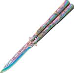 JKR Cuțit de buzunar JKR Dragon Rainbow Fan, lamă decorată 10 cm JKR0828