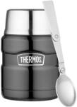 Thermos Termoska Thermos pentru mâncare cu ceașcă și lingură pliabilă, 470 ml, gri metalic