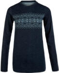 Endurance Yalia Seamless Wool Print LS Baselayer Dark Blue Női póló L/XL