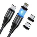  Cablu magnetic USB type C 60W 1.2m brodat Negru, XCC-1034 (CABLE-USBC/MAG3-XCC1034-CHO)