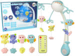 LEAN Toys Kék zenelejátszós kiságykarusszel távirányítóval (9838)