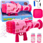 LEAN Toys Rózsaszín buborékfújó gép 64 fúvókával (23262)