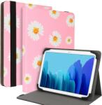 Wonder univerzális 10" tablet tok, virágmintás - rózsaszín
