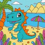 Ideyka Festmény Számok Szerint Vicces Dinoszaurusz 25X25CM (KHO6103)