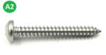  D-fejű lemezcsavar 3, 5x6, 5mm A2 rozsdamentes DIN7981